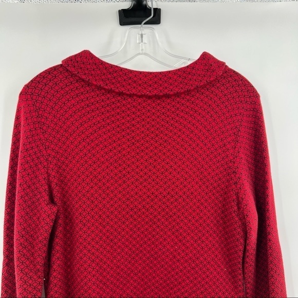 Talbots red black shawl neck sweater top size MP scoop - Picture 6 of 9